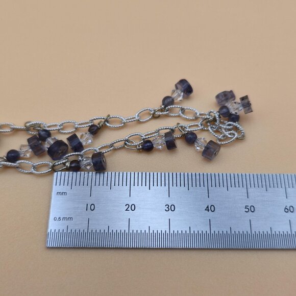 7 Inch Sterling Silver Quartz Stone Charms Bracelet A5011 - Picture 5 of 6